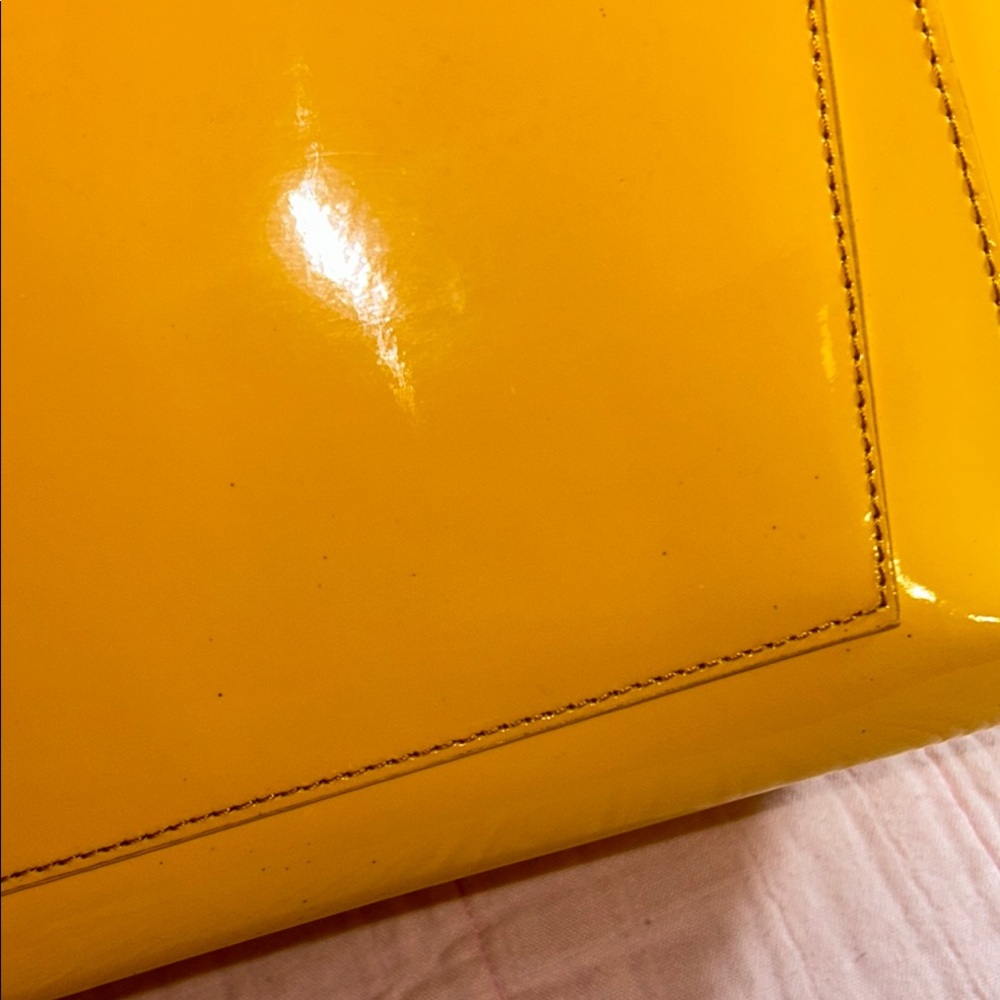 Dooney & Bourke Bright Yellow Patent Leather Tote Bag - Picture 9 of 16